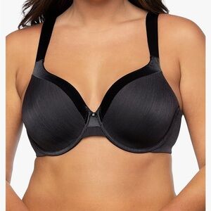 NWT Vanity Fair Caress Full Coverage Underwire Bra 38DD Black
